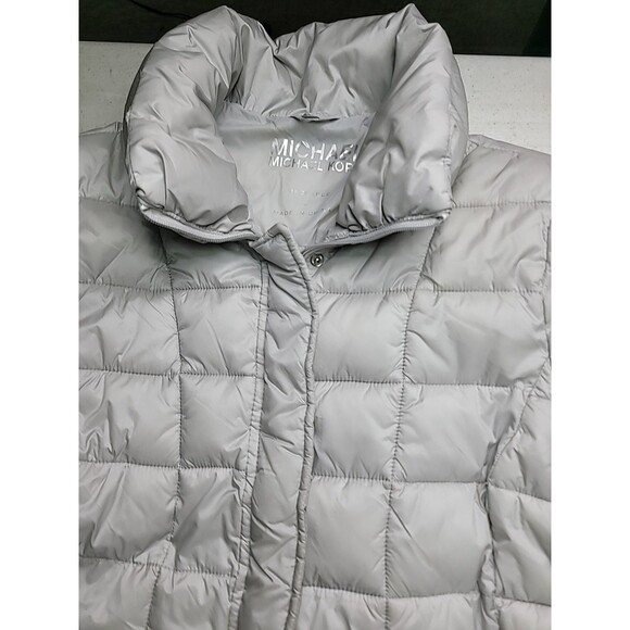 Michael Kors MK Women's Packable Puffer Jacket in Gray Silver  size Large - Picture 13 of 16